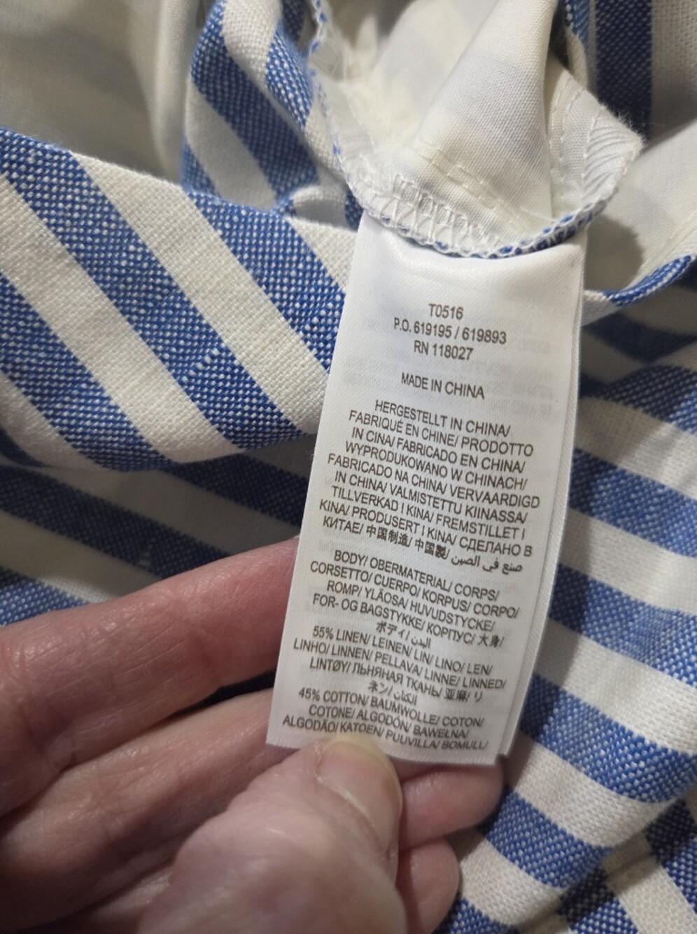 Boden Blue & White Striped Sleeveless Linen Jumpsuit - Size 14R - Picture 7 of 10